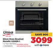 Univa 60cm Oven Brushed Metallic U246M-1