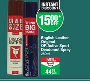 English Leather Original Or Active Sport Deodorant Spray-250ml Each