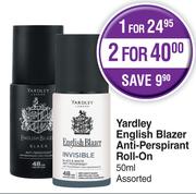 Yardley English Blazer Anti Perspirant Roll On Assorted-50ml