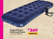 Camp Master Single Flocked Airbed & Pump