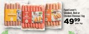Food Lover's Smoked, Red Or Chicken Viennas-1Kg Per Kg
