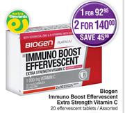 Biogen Immuno Boost Effervescent Extra Strength Vitamin C 20 Effervescent Tablets Assorted-For 1