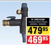 PL Pressure Control Valve Plastic 400KPA / 600KPA