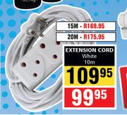 Extension Cord White 15m