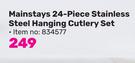 Mainstays 24 Piece Stainless Steel Hanging Cutlery Set