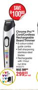 Wahl Chrome Pro Cord/Cordless Rechargeable Beard Trimmer-Per Set
