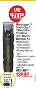 Wahl Manscaper Black Ops Lithium-Ion Cordless USB Beard Trimmer Kit-Per Set