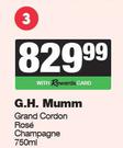 G.H.Mumm Grand Cordon Rose Champagne-750ml Each
