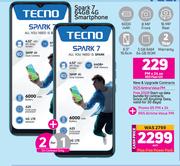2 x Tecno Spark 7 64GB 4G Smartphone-On Red Flexi 125 + On Promo 65