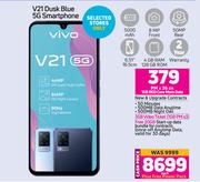 Vivo V21 Dusk Blue 5G Smartphone-Each