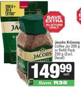 Jacobs Kronung Coffee Jar 200g Or Refill Pack 230g (Excl. Decaf)-Each