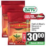 Fatti's & Moni's Macaroni Or Spaghetti-For 2 x 500g