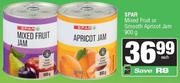 Spar Mixed Fruit Or Smooth Apricot Jam-900g Each.