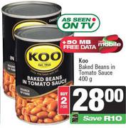 Koo Baked Beans In Tomato Sauce-For 2 x 400g