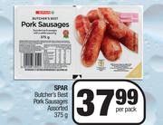 Spar Butcher's Best Pork Sausages Assorted-375g Per Pack