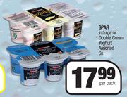 Spar Indulge Or Double Cream Yoghurt Assorted-6 Per Pack