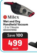 Milex Wet And Dry Handheld Vacuum 850001996-Each
