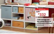 Cube Storage One Box White W35.6cm x D35.6cm x H35.6cm 81455426