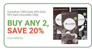 Cocoa Fair 100% Dark, 85% Dark, 95% Dark Chocolate 100g-Any 2