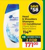 Head & Shoulder Shampoo Or Conditioner-For 2 x 275ml/300ml/360ml/400ml