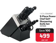 Home Max 9 Piece Power Chef Self Sharpening Knife Set-Per Set