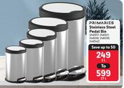 Primaries Stainless Steel Pedal Bin 3L
