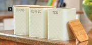 Aqua Coffee, Tea Or Sugar Canister-Each