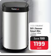 Homemax 50L Sensor Smart Bin-Each