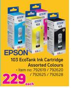 Epson 103 Eco Tank Ink Cartridge Assorted Colours-Each