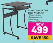 Oxford Computer Desk Black Wood Grain
