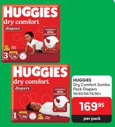 Huggies Dry Comfort Jumbo Pack Diapers-56/60/66/76/96 Per Pack