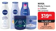 Nivea Body Cream Or Lotion (All Variants)-6 x 400ml