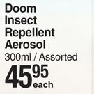 Doom Insect Repellent Aerosol Assorted-300ml Each
