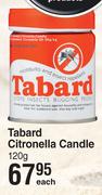 Tabard Citronella Candle-120g Each