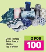 Dulce Printed Polar Fleece Blanket 125 x 150cm-For 2