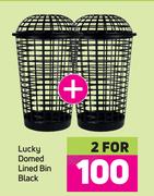 Lucky Domed Lined Bin Black-For 2