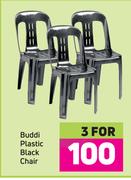 Buddi Plastic Black Chair-For 3