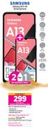 2 x Samsung Galaxy A13 4G Smartphone- On 1GB Red Top Up Core More Data + Promo 70 