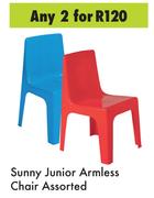 Sunny Junior Armless Chair Assorted-For 2