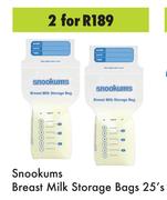 Snookums Breast Milk Storage Bags-For 2 x 25's