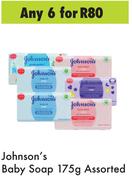 Johnson's Baby Soap Assorted-For 6 x 175g