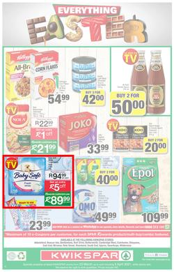 KWIKSPAR EASTERN CAPE : Your One Stop Easter Shop (23 March - 5 April 2021) Valid in Abbotsford, Beacon Isle, Beetlestone, Burt Drive, Butterworth, Cambridge West, Colchester, Dhaysons, East End, page 4