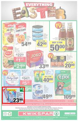 KWIKSPAR EASTERN CAPE : Your One Stop Easter Shop (23 March - 5 April 2021) Valid in Abbotsford, Beacon Isle, Beetlestone, Burt Drive, Butterworth, Cambridge West, Colchester, Dhaysons, East End, page 4