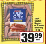 SPAR Chicken Bangers Or Russians-1.5Kg Each