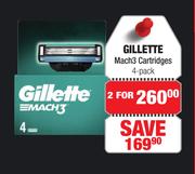 Gillette Mach3 Cartridges-For 2 x 4's Pack