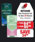 Mitchum Anti-Perspirant Gel For Men Or Women Assorted-For 1 x 63g
