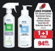 Adco Hygiene 70% Alcohol Surface Disinfectant Spray-500ml Each