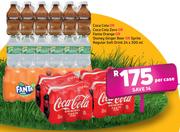 Coca Cola Or Coca Cola Zero Or Fanta Orange Or Stoney Ginger Beer Soft Drink-24x300ml
