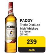 Paddy Triple Distilled Irish Whiskey-750ml