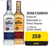Jose Cuervo Especial Reposado Or Silver Tequila-750ml